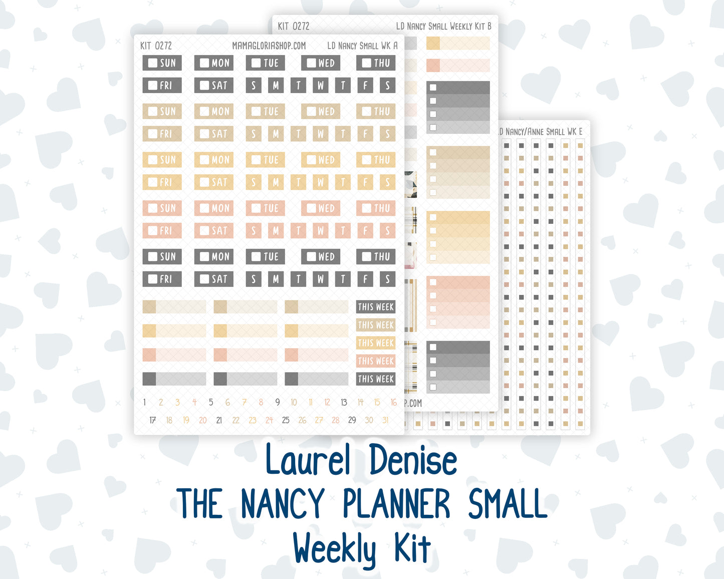 Kit 0272 - Laurel Denise The Nancy Planner Small - Weekly Kit - May - Graduation