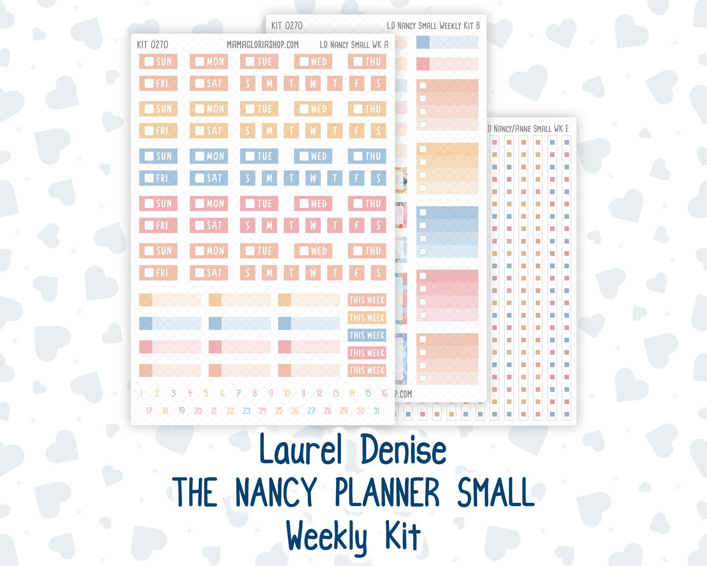 Kit 0270 - Laurel Denise The Nancy Planner Small - Weekly Kit - June - Beachside Bliss