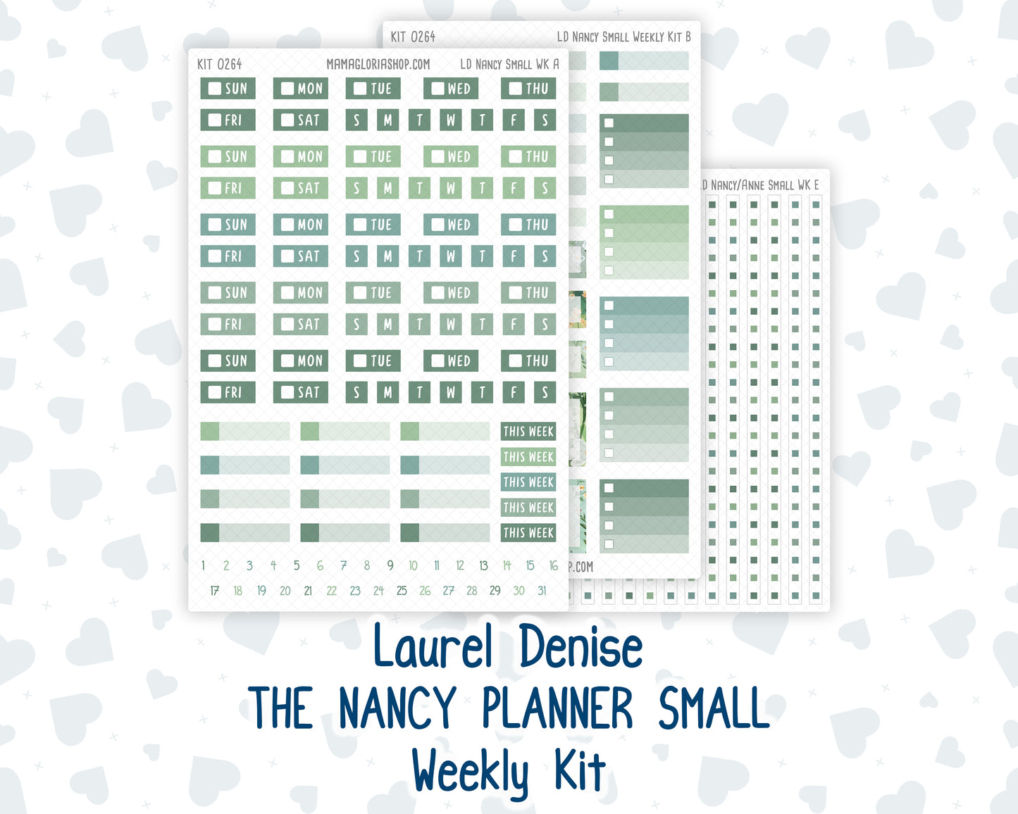 Kit 0264 - Laurel Denise The Nancy Planner Small - Weekly Kit - May - Spring Walk