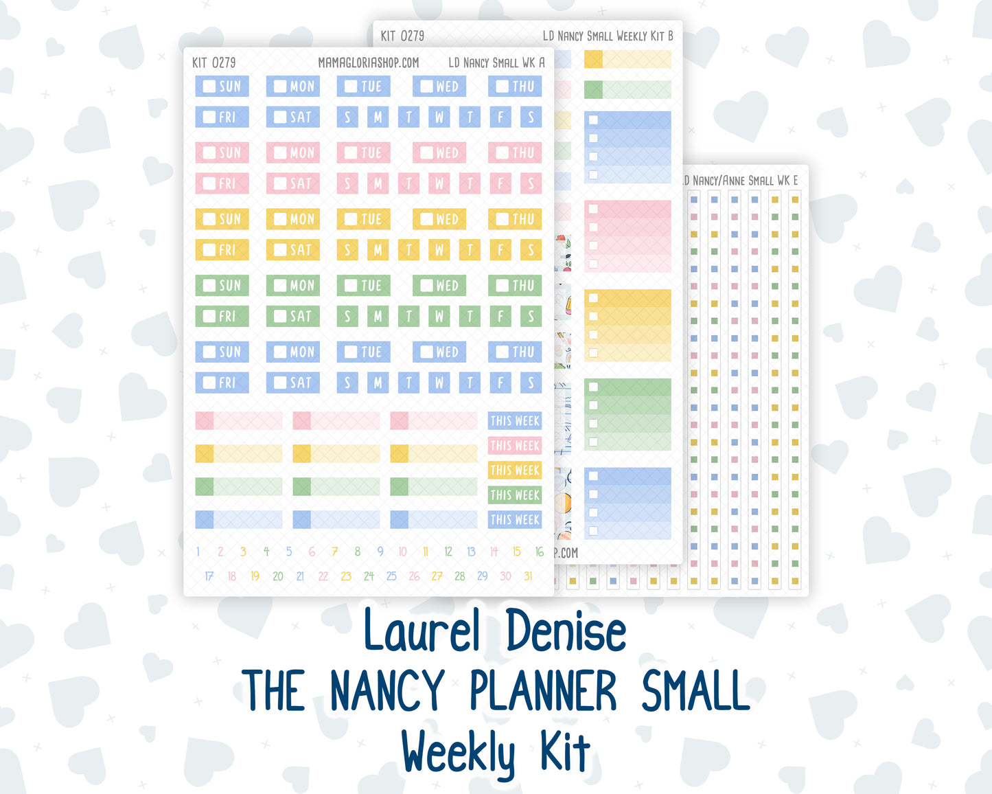 Kit 0279 - Laurel Denise The Nancy Planner Small - Weekly Kit - August - Not Ready For School