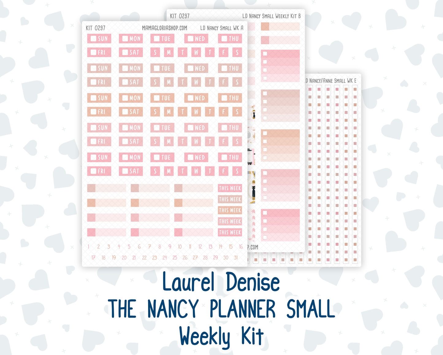 Kit 0297 - Laurel Denise The Nancy Planner Small - Weekly Kit - October - Pink Spell