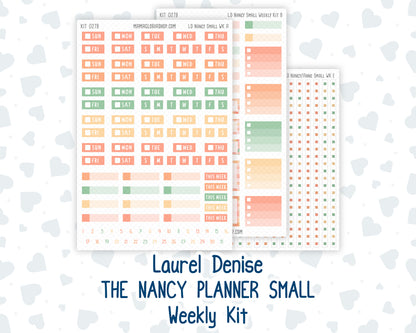 Kit 0278 - Laurel Denise The Nancy Planner Small - Weekly Kit - August - Oops, All Peaches