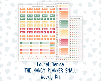 Kit 0271 - Laurel Denise The Nancy Planner Small - Weekly Kit - June - Strawberry Shore