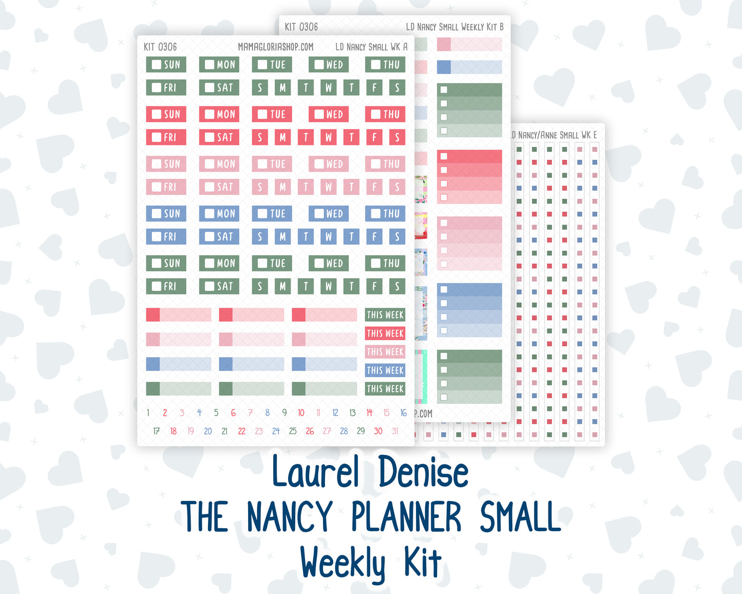Kit 0306 - Laurel Denise The Nancy Planner Small - Weekly Kit - December - Jolly Mischief