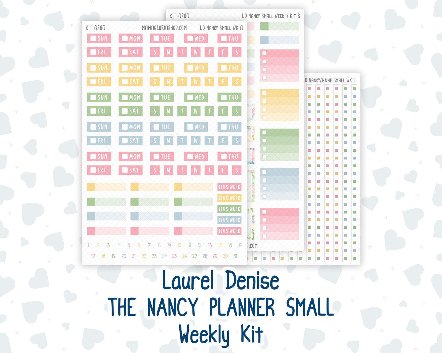 Kit 0260 - Laurel Denise The Nancy Planner Small - Weekly Kit - April - Pastel Egg Hunt