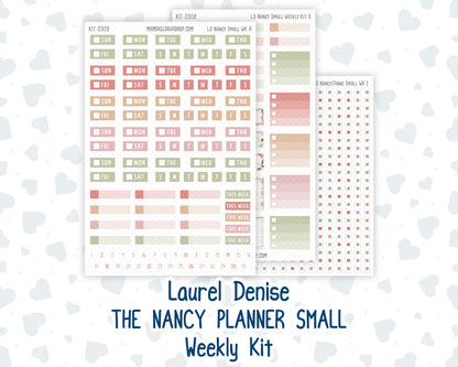 Kit 0308 - Laurel Denise The Nancy Planner Small - Weekly Kit - December - Knit & Holly