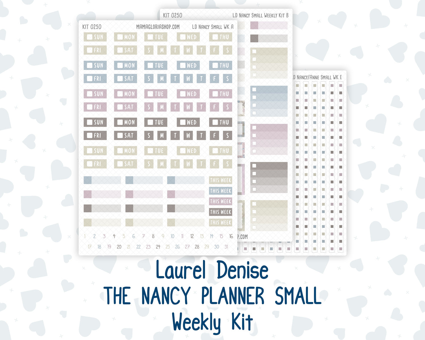 Kit 0250 - Laurel Denise The Nancy Planner Small - Weekly Kit - Quiet January