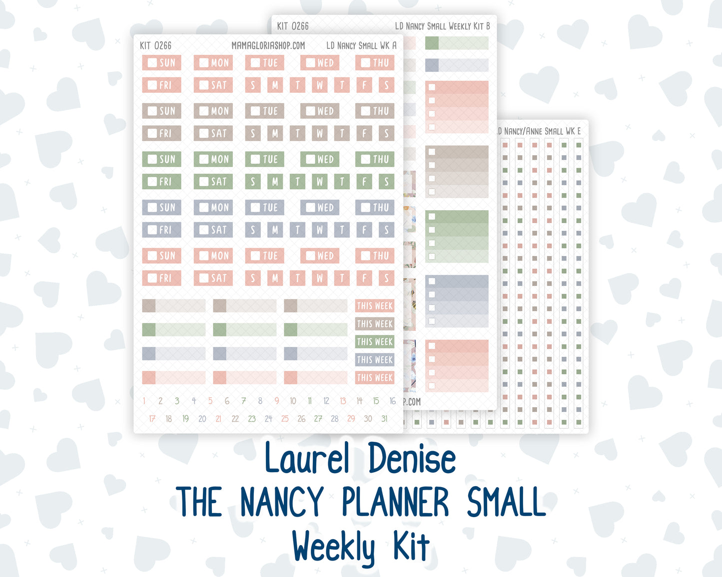 Kit 0266 - Laurel Denise The Nancy Planner Small - Weekly Kit - May - Froggy Lake Picnic