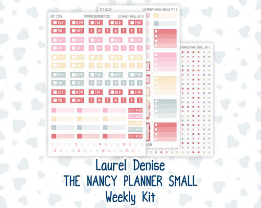Kit 0254 - Laurel Denise The Nancy Planner Small - Weekly Kit - February - Valentine Village
