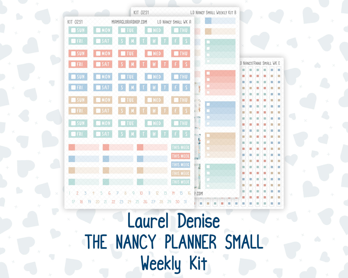 Kit 0251 - Laurel Denise The Nancy Planner Small - Weekly Kit - January - Pine & Paws