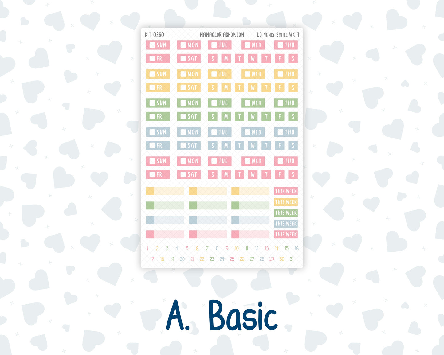Kit 0260 - Laurel Denise The Nancy Planner Small - Weekly Kit - April - Pastel Egg Hunt
