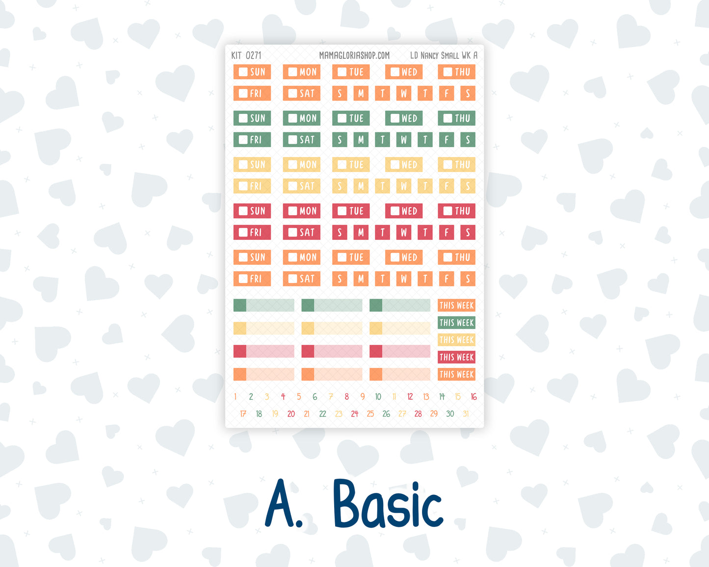 Kit 0271 - Laurel Denise The Nancy Planner Small - Weekly Kit - June - Strawberry Shore