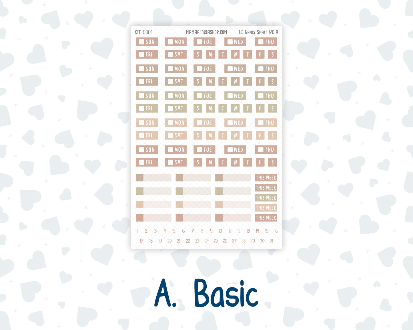 Kit 0301 - Laurel Denise The Nancy Planner Small - Weekly Kit - November - Sunday Comfort