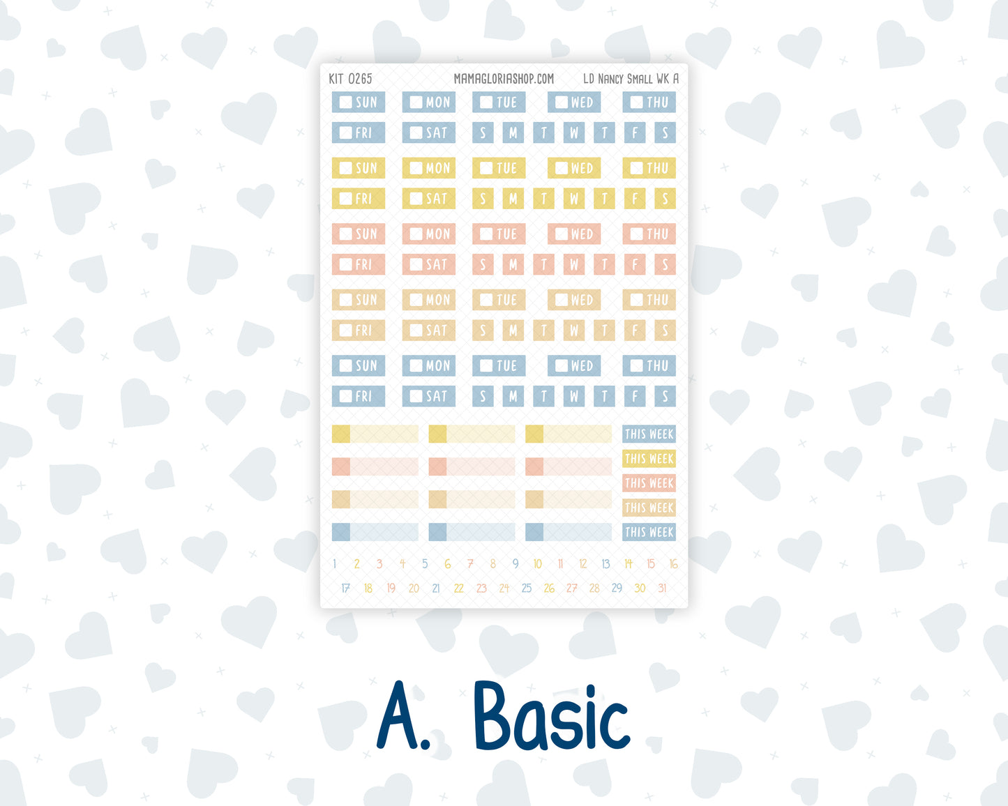 Kit 0265 - Laurel Denise The Nancy Planner Small - Weekly Kit - May - Honeybee Sky