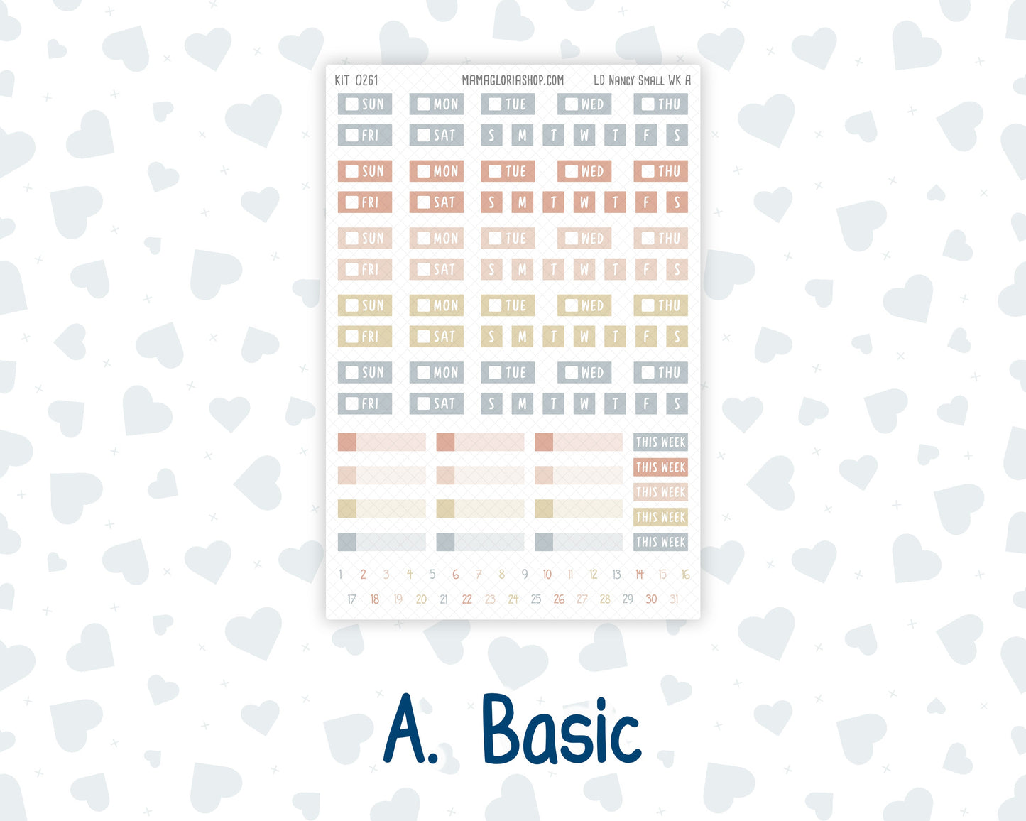 Kit 0261 - Laurel Denise The Nancy Planner Small - Weekly Kit - April - Llama Spring