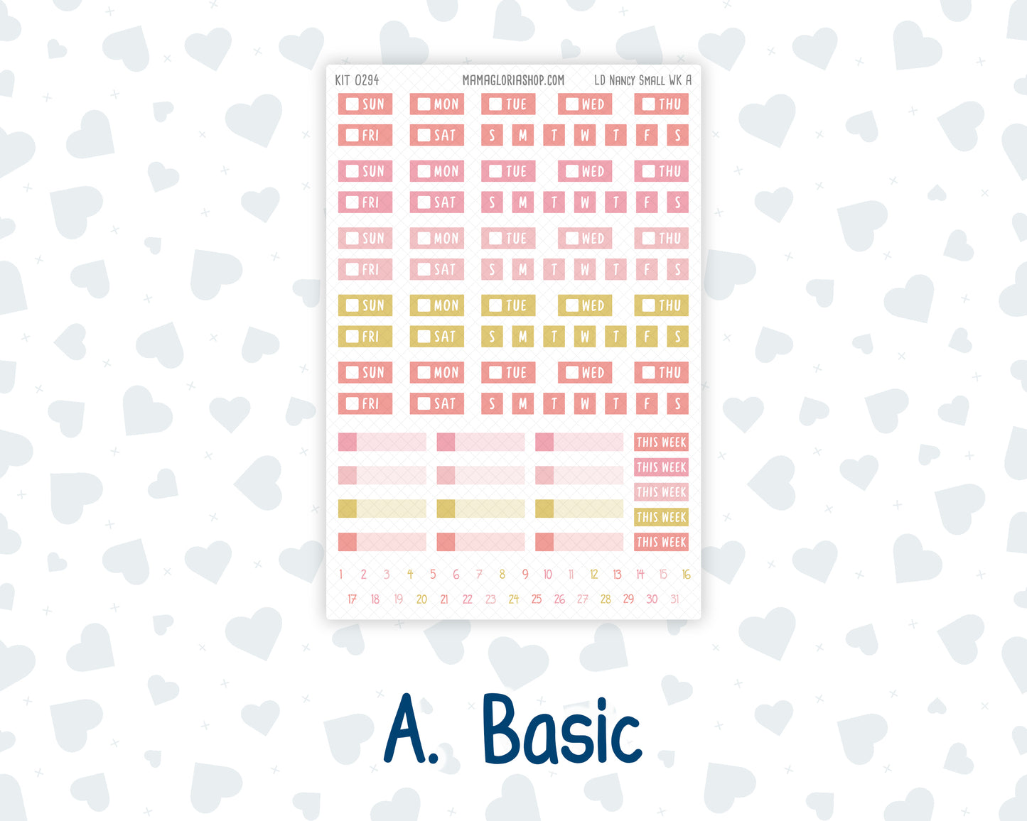 Kit 0294 - Laurel Denise The Nancy Planner Small - Weekly Kit - September - Rosy Reveria