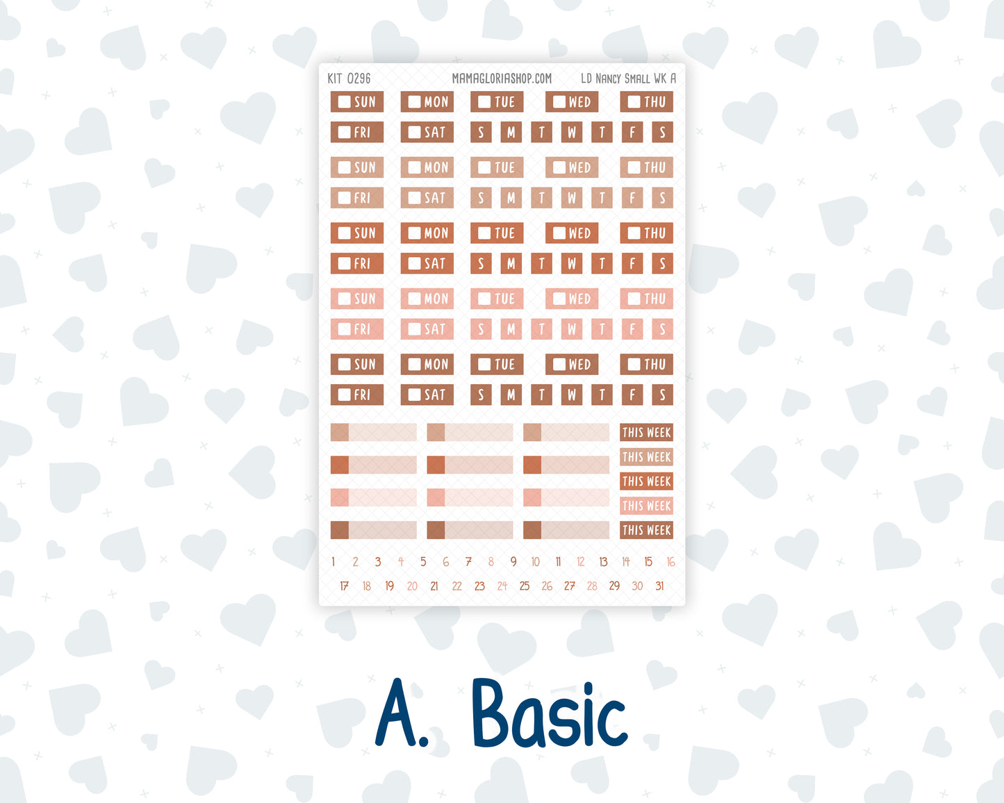 Kit 0296 - Laurel Denise The Nancy Planner Small - Weekly Kit - September - Coffee Break