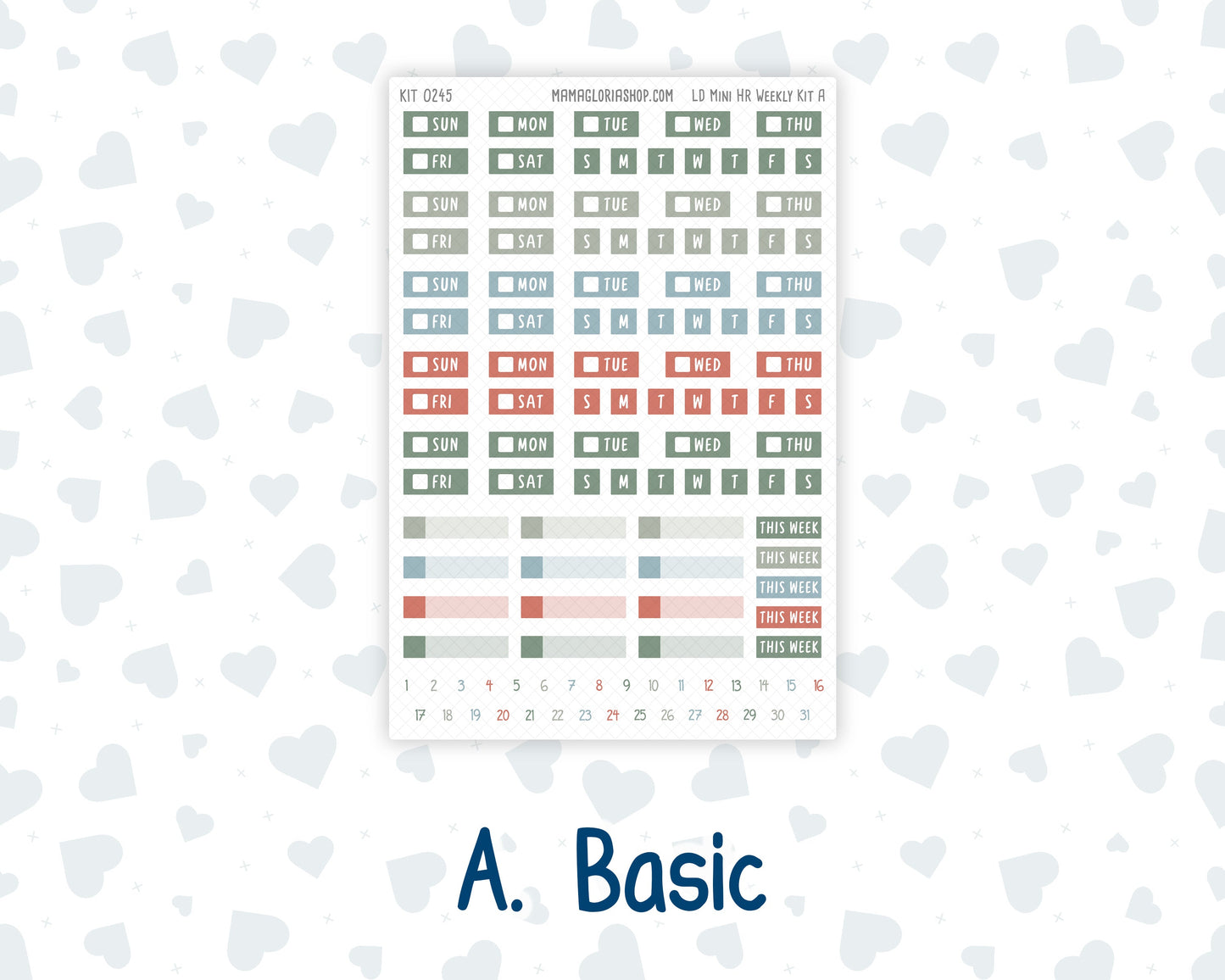 Kit 0245 - Laurel Denise Mini - Horizontal - Weekly Kit - December - Vintage Christmas