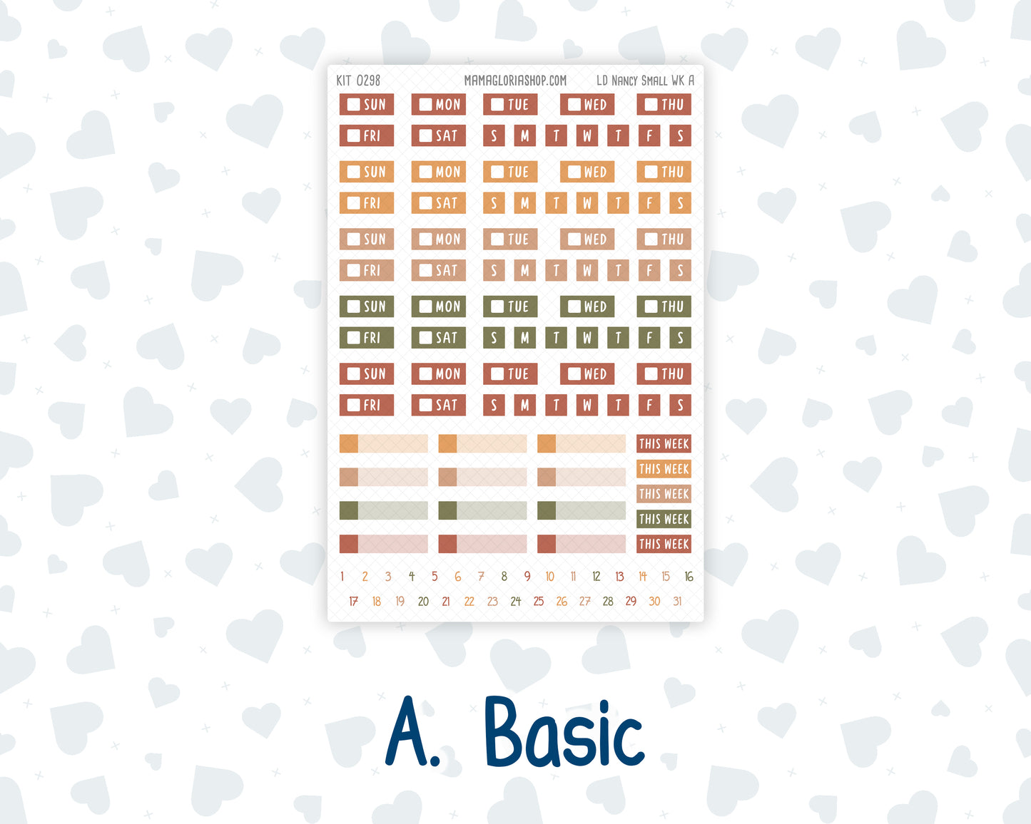 Kit 0298 - Laurel Denise The Nancy Planner Small - Weekly Kit - October - Velvet Bloom