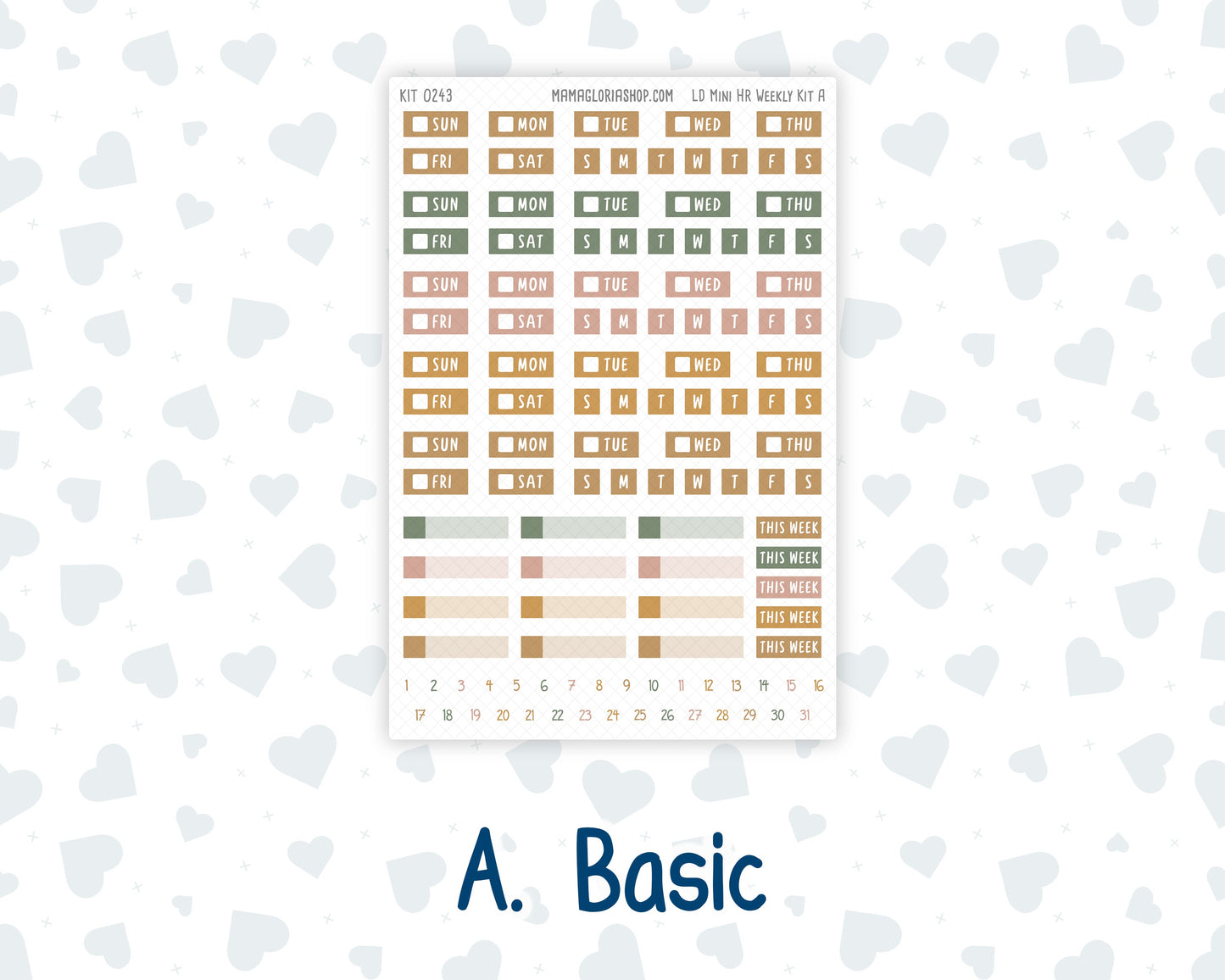 Kit 0243 - Laurel Denise Mini - Horizontal - Weekly Kit - November - Boho Autumn