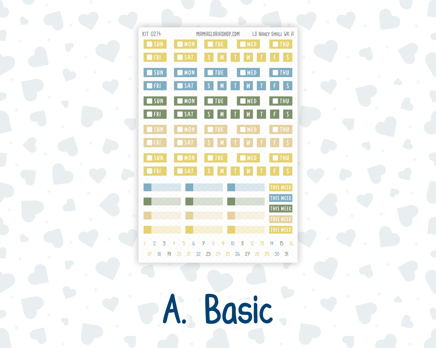 Kit 0274 - Laurel Denise The Nancy Planner Small - Weekly Kit - July - Sunny Lemon Shore