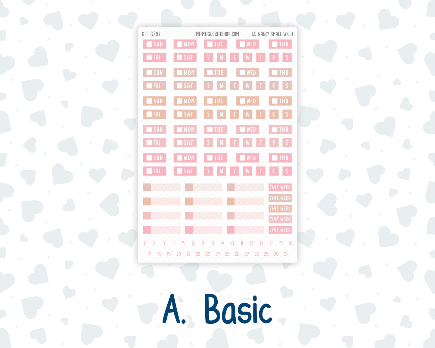 Kit 0297 - Laurel Denise The Nancy Planner Small - Weekly Kit - October - Pink Spell
