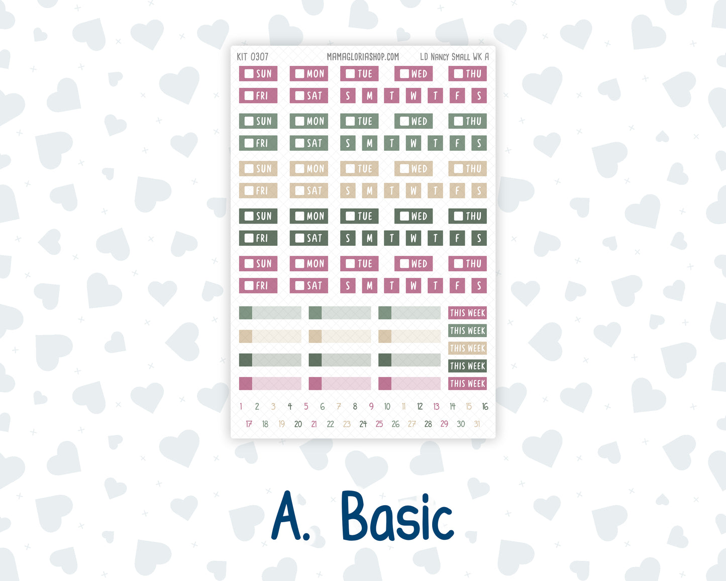 Kit 0307 - Laurel Denise The Nancy Planner Small - Weekly Kit - December - Velvet Hearth