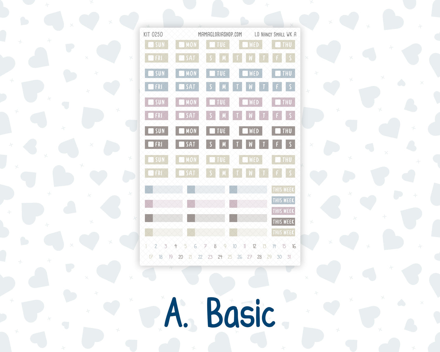 Kit 0250 - Laurel Denise The Nancy Planner Small - Weekly Kit - Quiet January