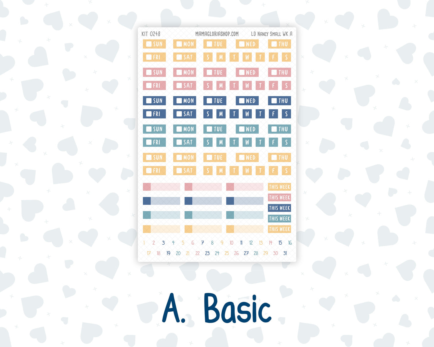 Kit 0248 - Laurel Denise The Nancy Planner Small - Weekly Kit - January - Midnight Countdown