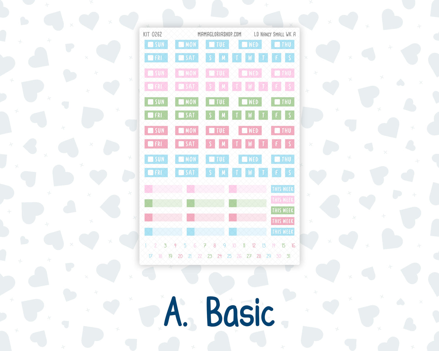 Kit 0262 - Laurel Denise The Nancy Planner Small - Weekly Kit - April - Spring Puffs
