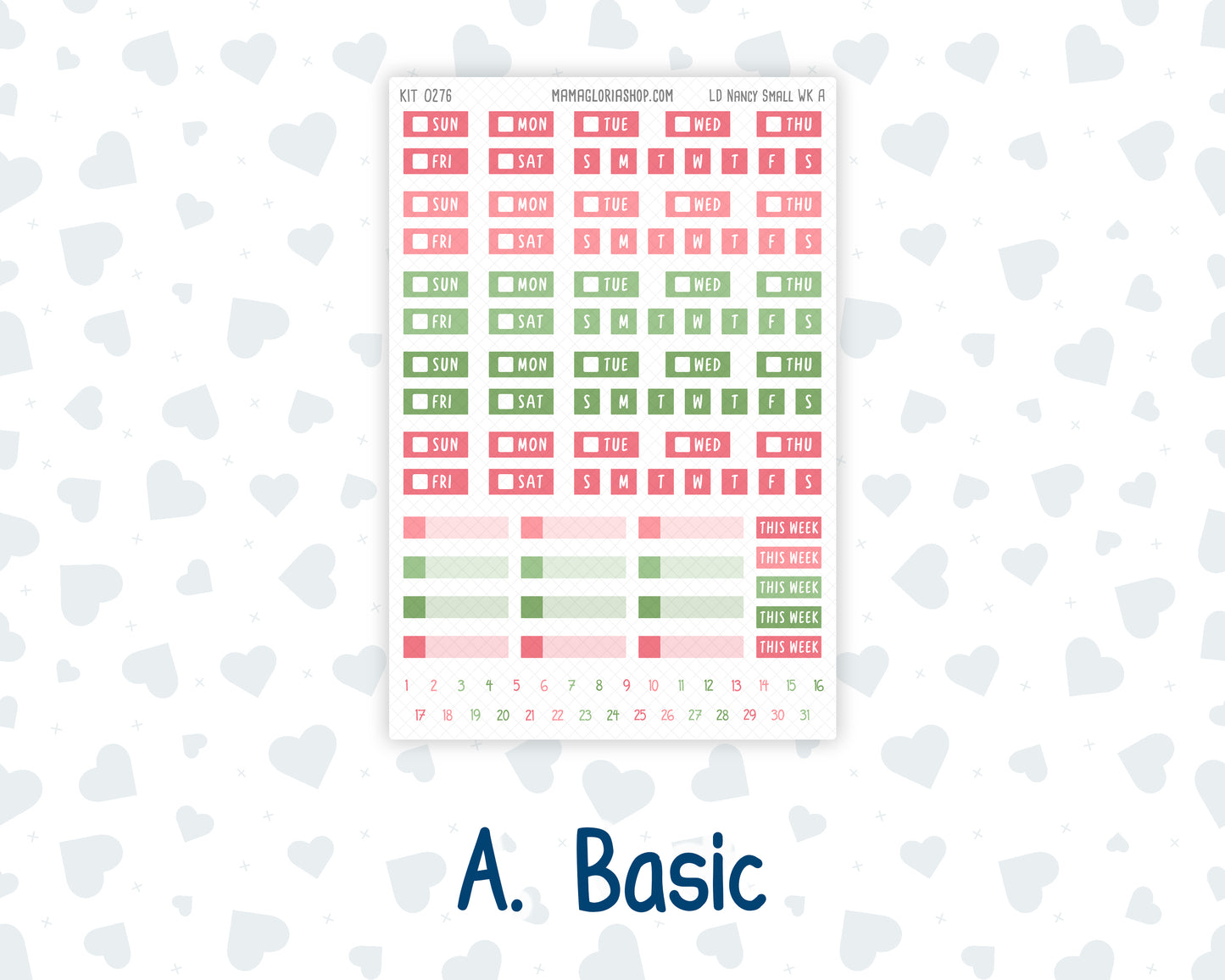 Kit 0276 - Laurel Denise The Nancy Planner Small - Weekly Kit - July - Melon Crush