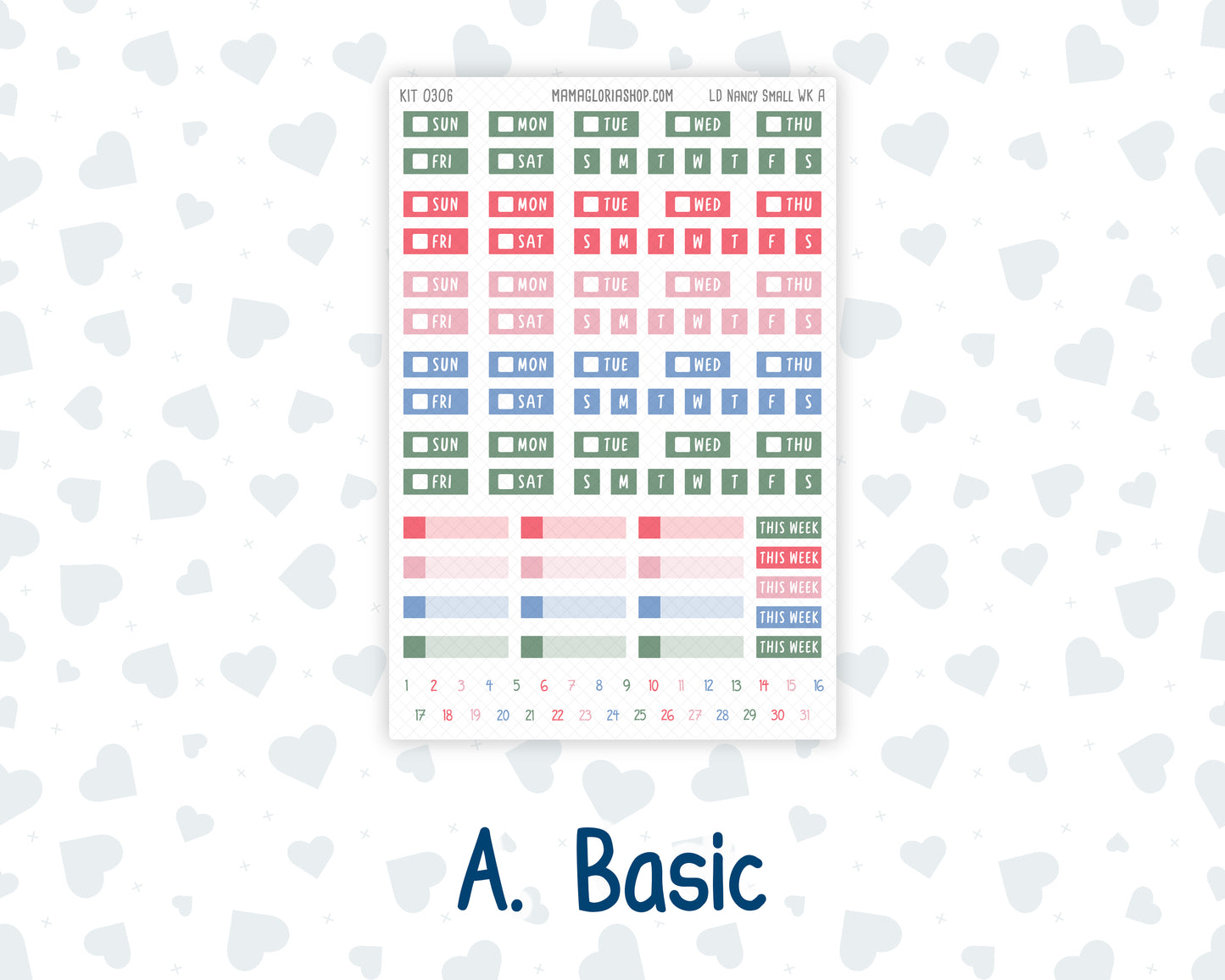 Kit 0306 - Laurel Denise The Nancy Planner Small - Weekly Kit - December - Jolly Mischief
