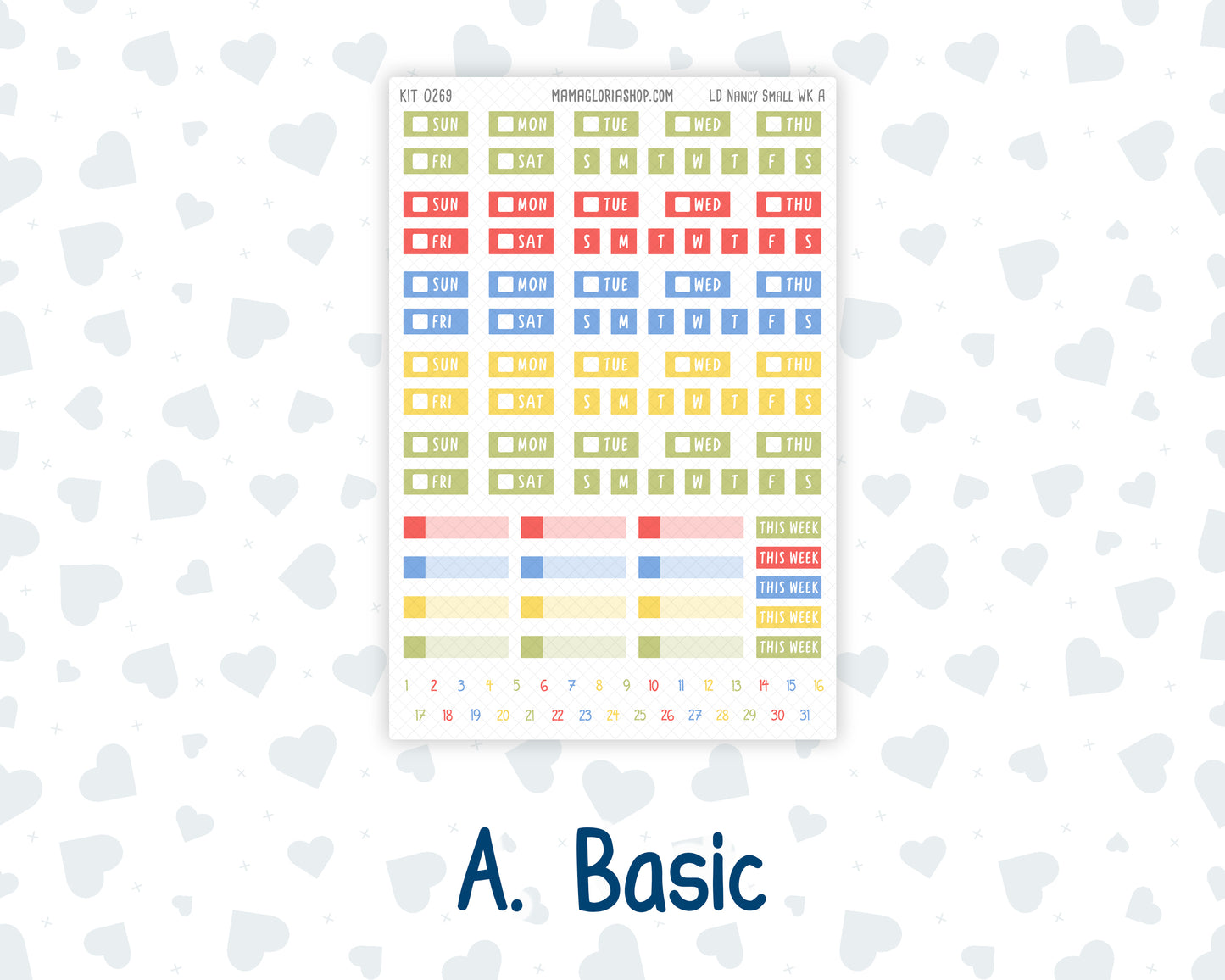 Kit 0269 - Laurel Denise The Nancy Planner Small - Weekly Kit - June - Dolce Mare