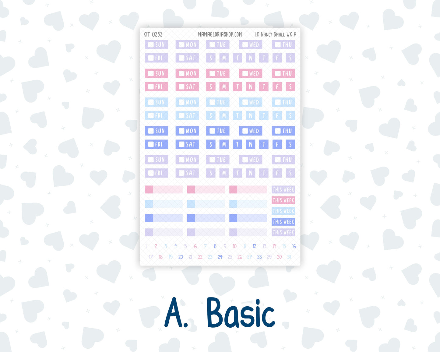 Kit 0252 - Laurel Denise The Nancy Planner Small - Weekly Kit - February - Tokyo Candy Cloud