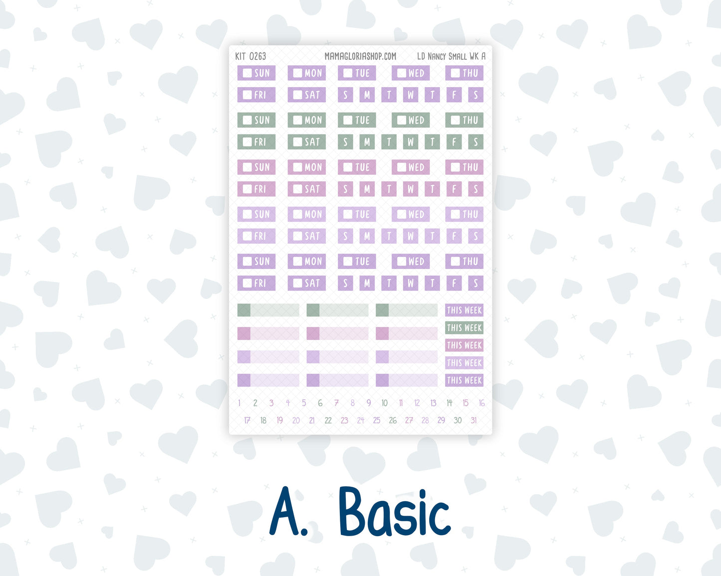 Kit 0263 - Laurel Denise The Nancy Planner Small - Weekly Kit - April - Lavender Drift