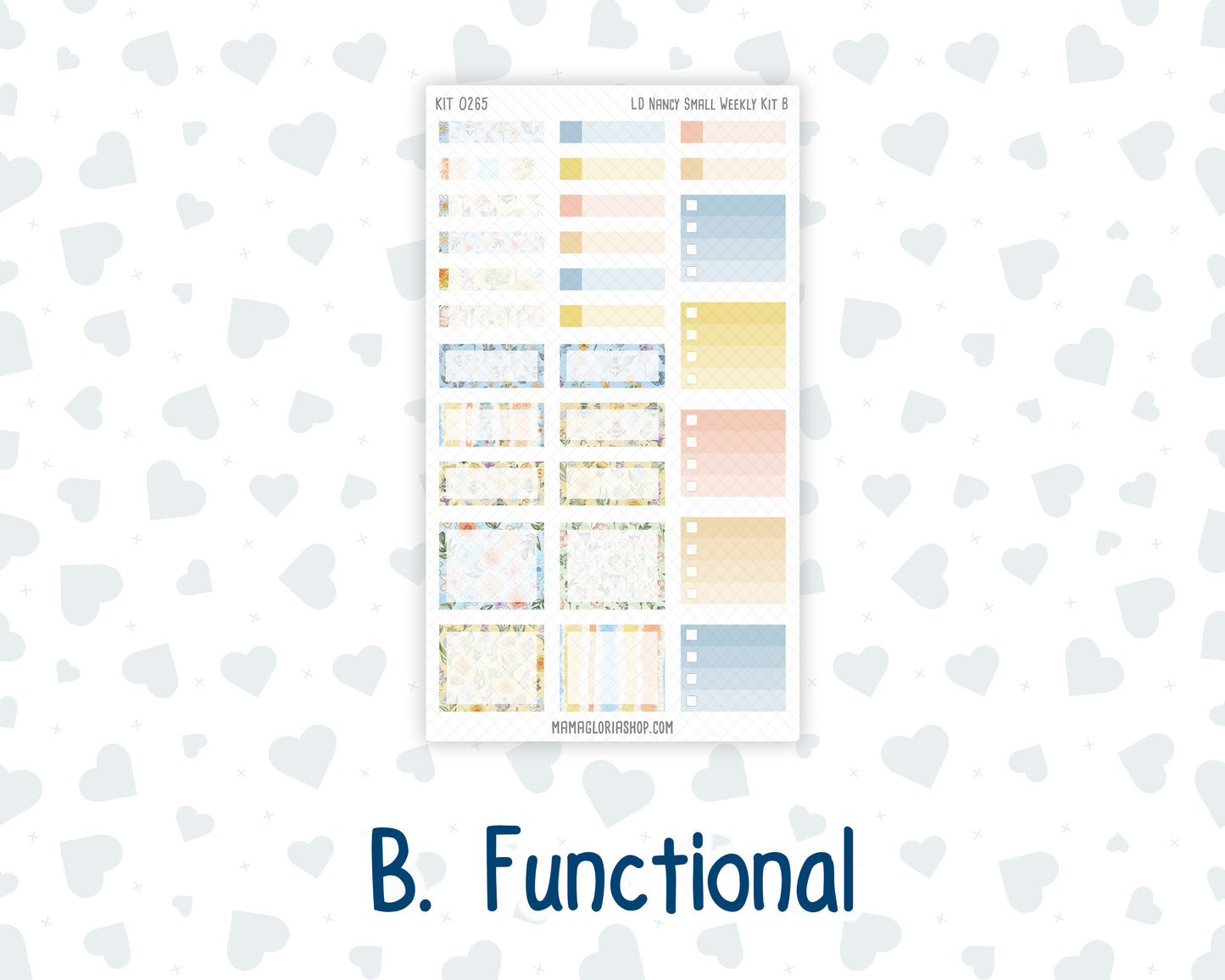 Kit 0265 - Laurel Denise The Nancy Planner Small - Weekly Kit - May - Honeybee Sky