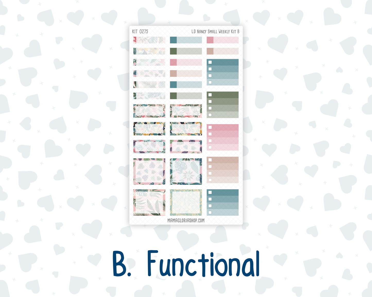 Kit 0275 - Laurel Denise The Nancy Planner Small - Weekly Kit - July - Tropical Safari Blush