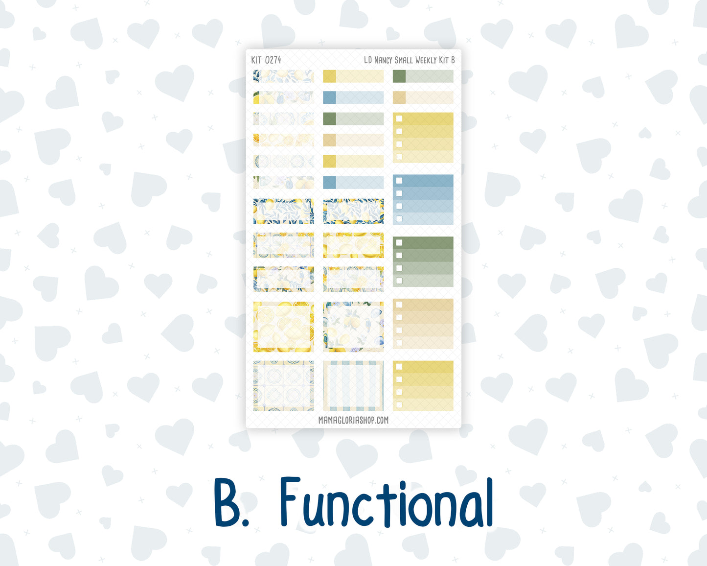 Kit 0274 - Laurel Denise The Nancy Planner Small - Weekly Kit - July - Sunny Lemon Shore