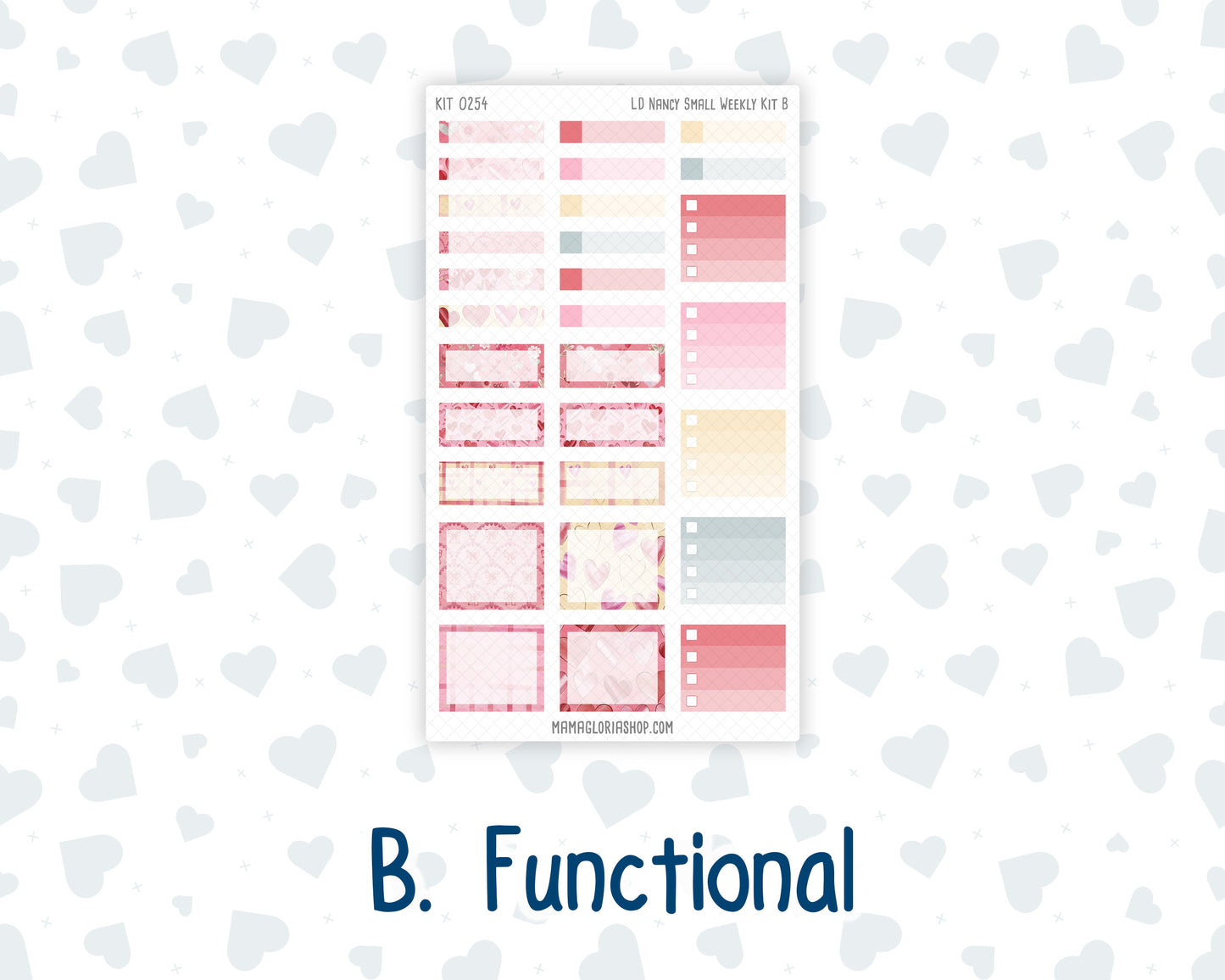 Kit 0254 - Laurel Denise The Nancy Planner Small - Weekly Kit - February - Valentine Village