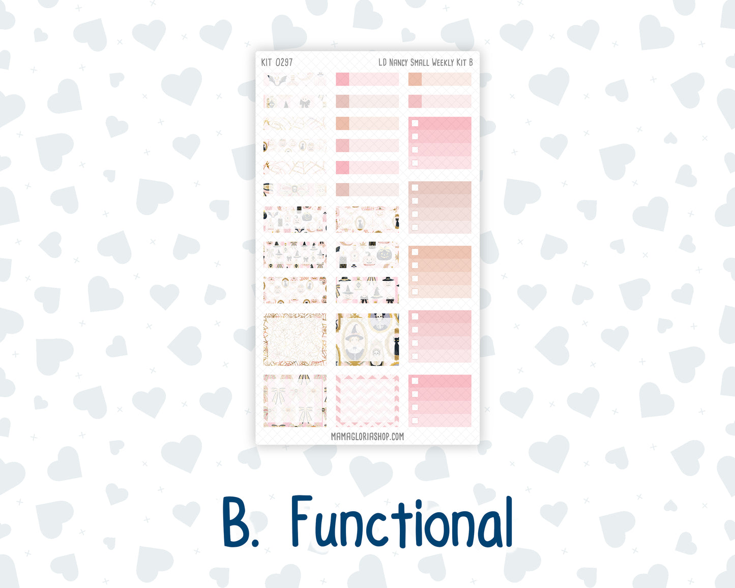 Kit 0297 - Laurel Denise The Nancy Planner Small - Weekly Kit - October - Pink Spell