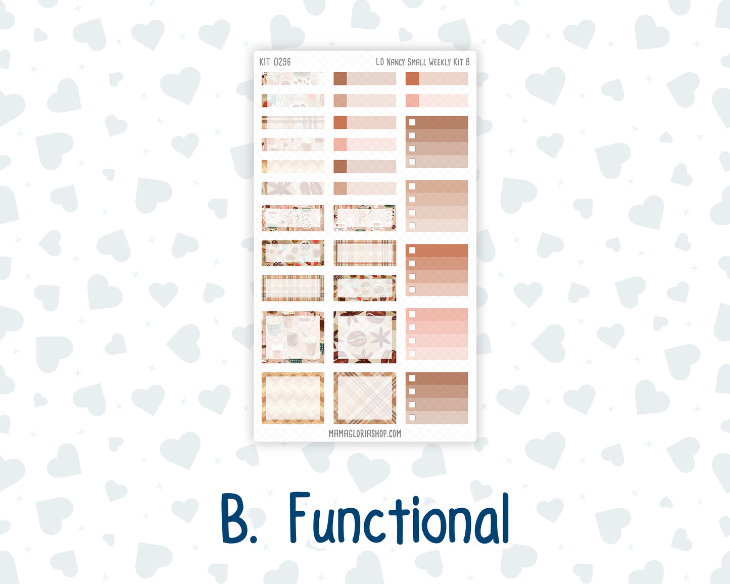 Kit 0296 - Laurel Denise The Nancy Planner Small - Weekly Kit - September - Coffee Break