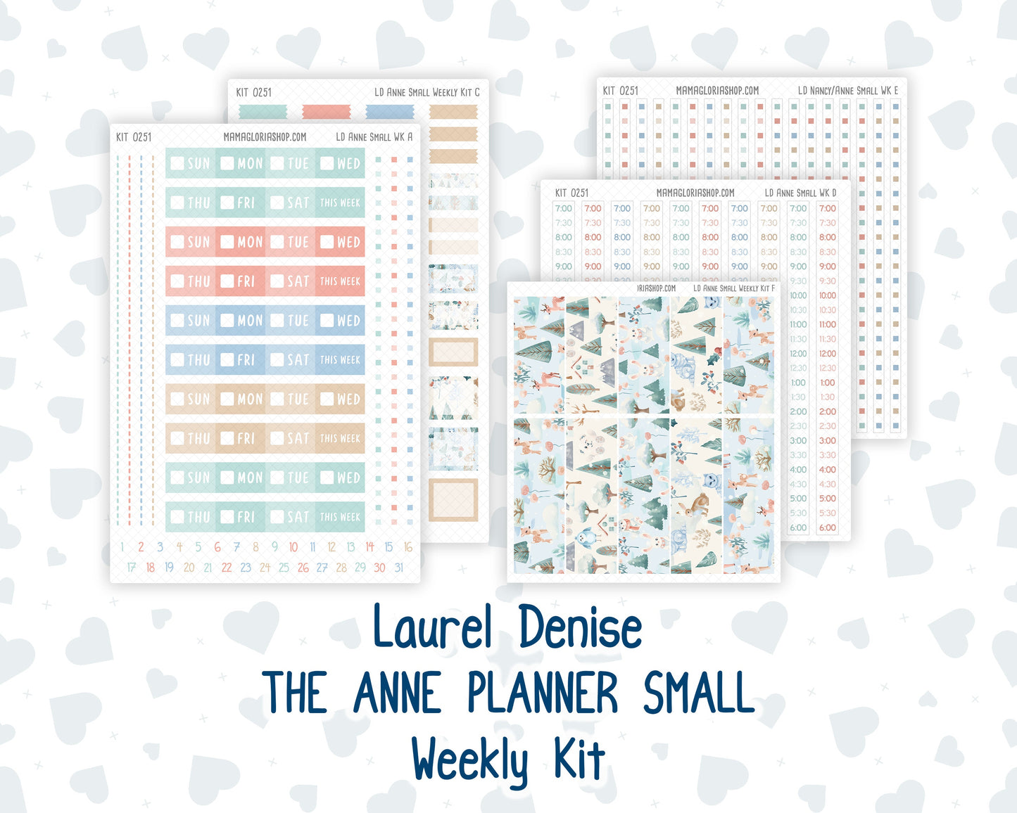 Kit 0251 - Laurel Denise The Anne Planner Small - Weekly Kit - January - Pine & Paws