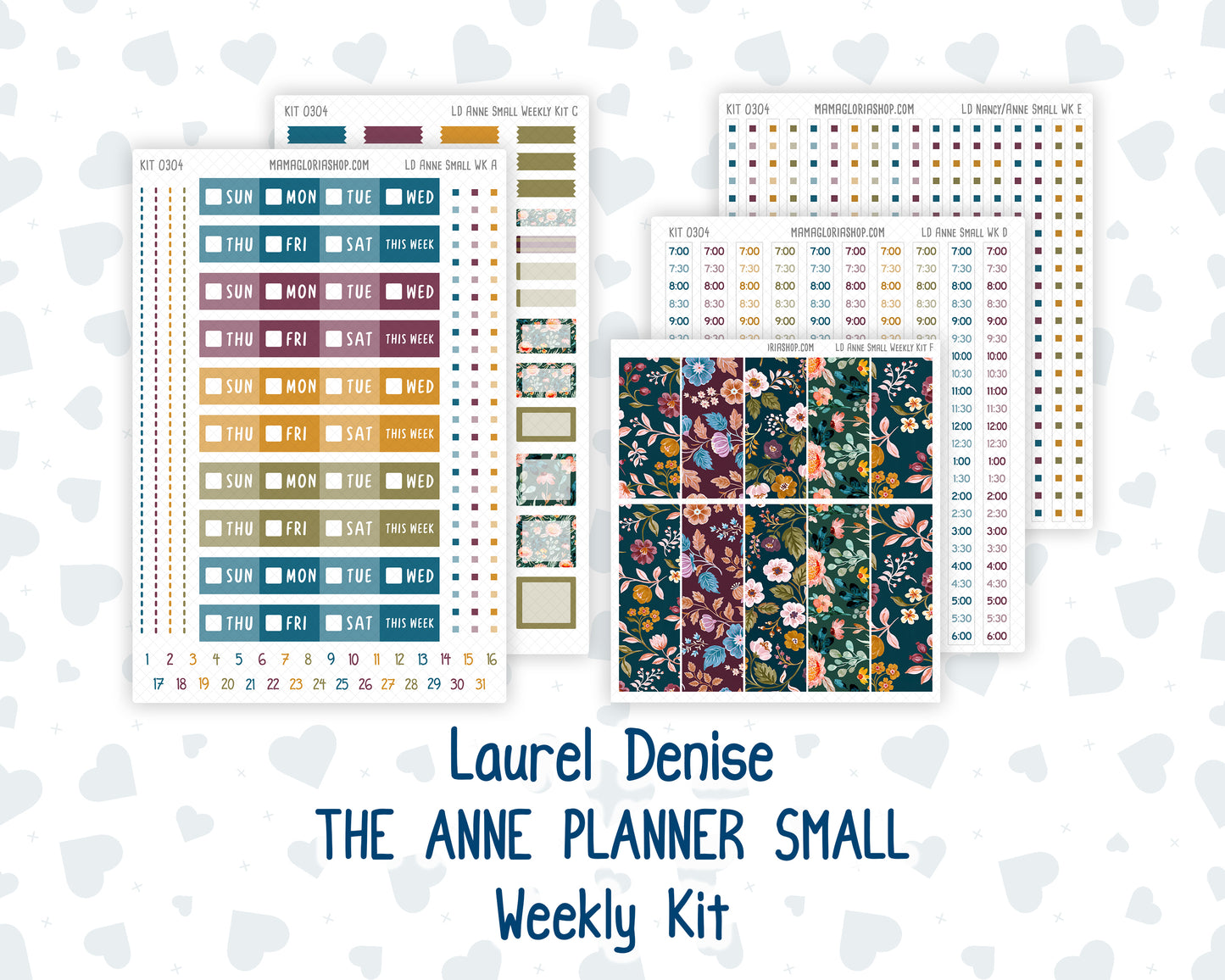 Kit 0304 - Laurel Denise The Anne Planner Small - Weekly Kit - November - Autumn In Bloom