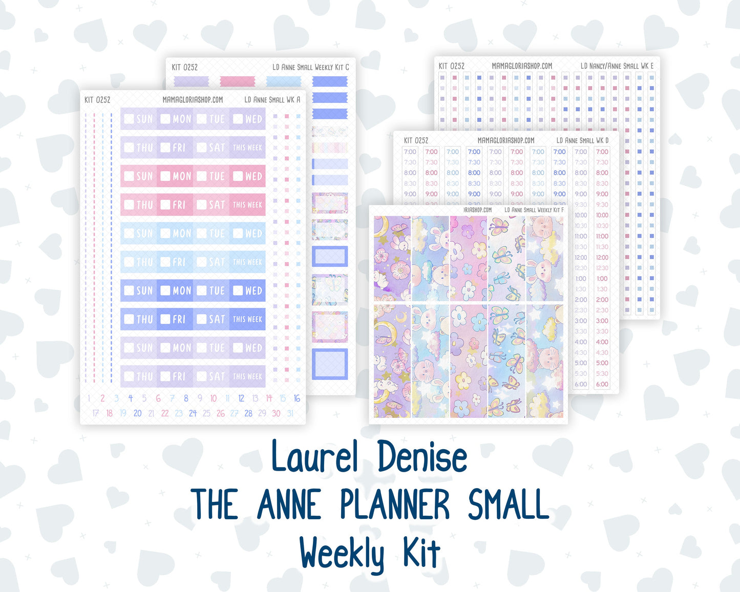 Kit 0252 - Laurel Denise The Anne Planner Small - Weekly Kit - February - Tokyo Candy Cloud