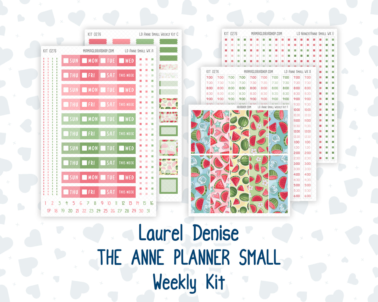 Kit 0276 - Laurel Denise The Anne Planner Small - Weekly Kit - July - Melon Crush