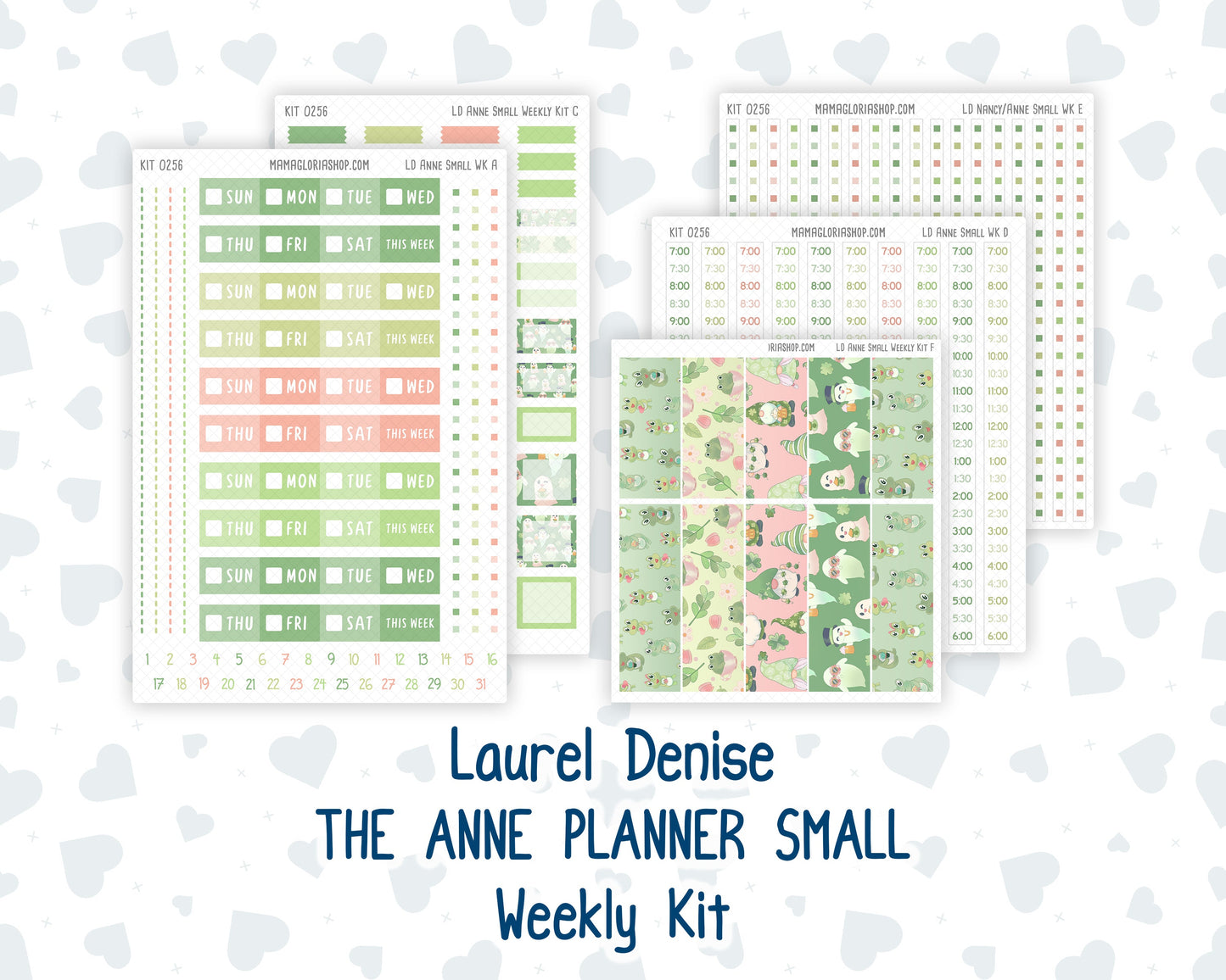 Kit 0256 - Laurel Denise The Anne Planner Small - Weekly Kit - March - Froggy Luck