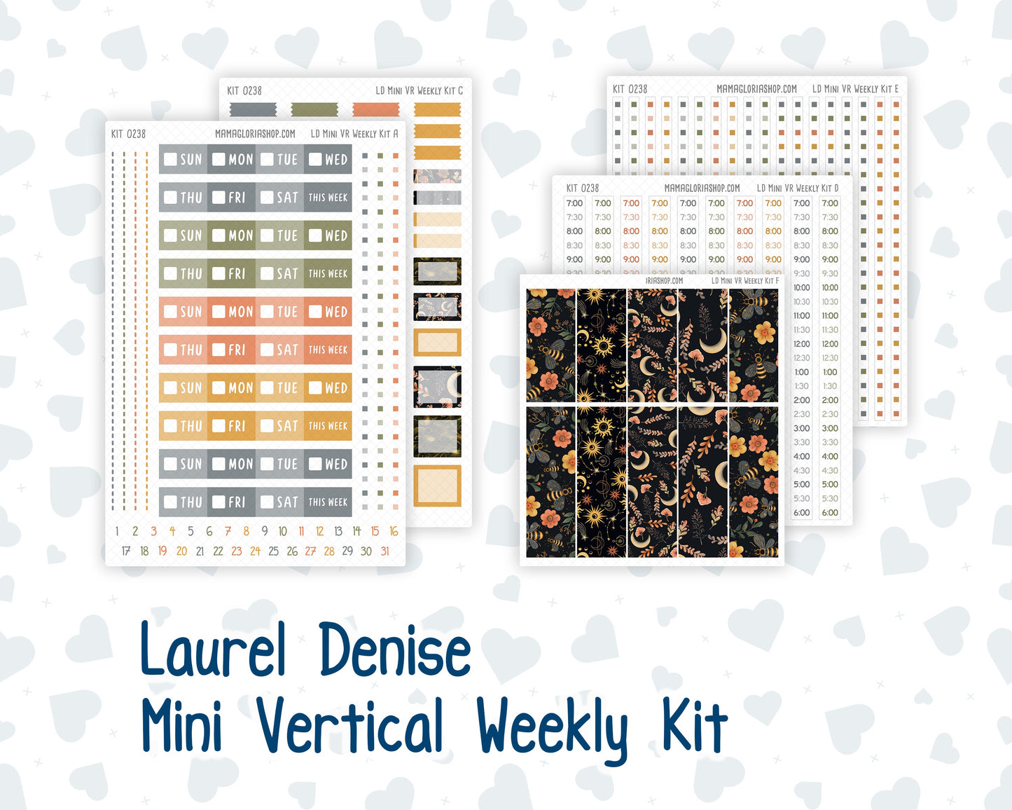 Kit 0238 - Laurel Denise Mini - Vertical - Weekly Kit - October - Starry Autumn Nights