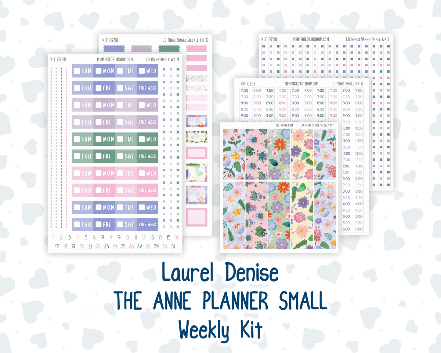 Kit 0258 - Laurel Denise The Anne Planner Small - Weekly Kit - March - Plant Therapy
