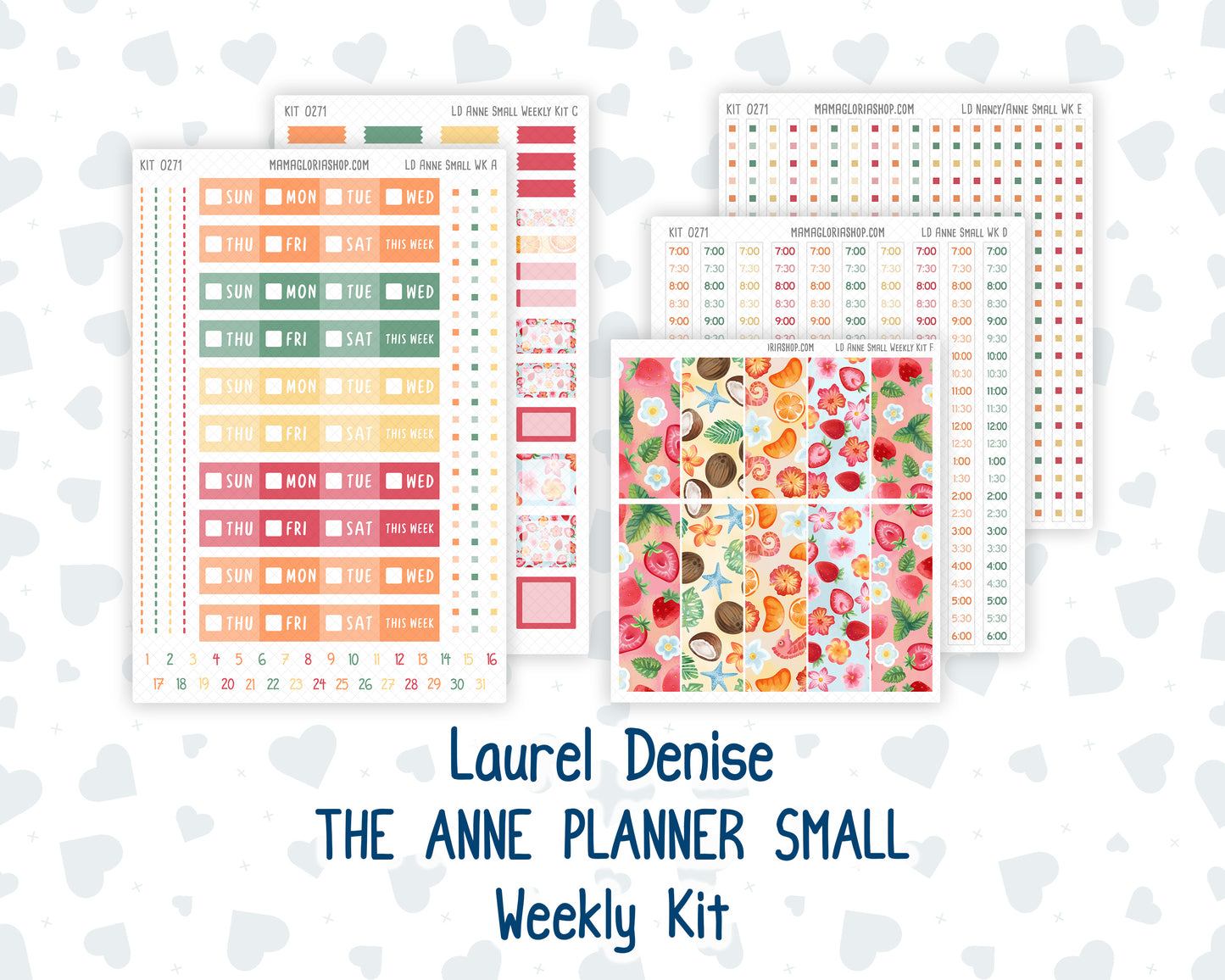 Kit 0271 - Laurel Denise The Anne Planner Small - Weekly Kit - June - Strawberry Shore