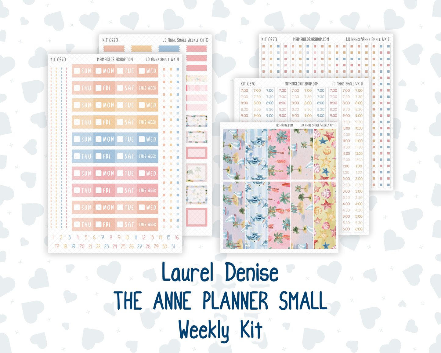 Kit 0270 - Laurel Denise The Anne Planner Small - Weekly Kit - June - Beachside Bliss